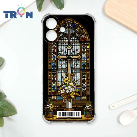 TRON IPhone 16 PLUS 十字架彩繪玻璃  載具 四角防摔殼 手機殼