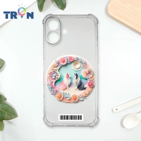TRON IPhone 16 PLUS 可愛紙雕牧羊犬  載具 四角防摔殼 手機殼