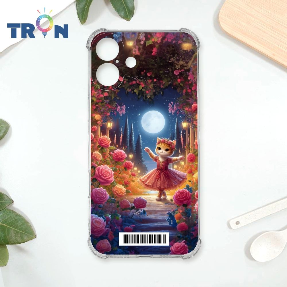  TRON IPhone 16 PLUS 月光下玫瑰庭園跳舞的貓咪  載具 四角防摔殼 手機殼