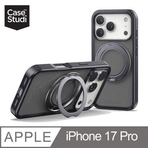 CaseStudi iPhone 17 Pro 系列 Mag+ 透黑磁吸可旋轉站立防摔殼
