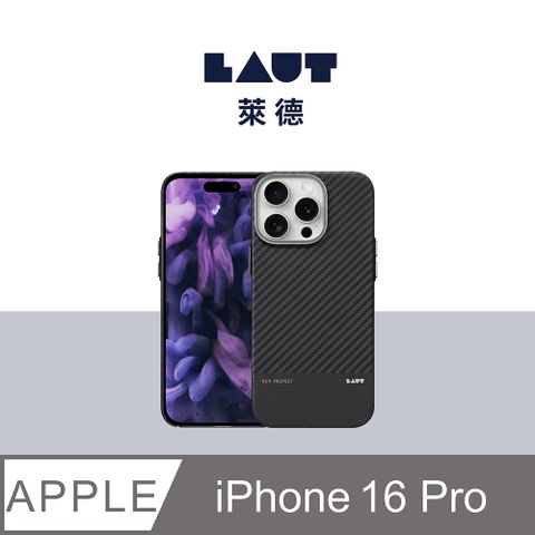 LAUT 萊德 iPhone 16 Pro 磁吸鏡頭支架極薄纖維保護殼-黑