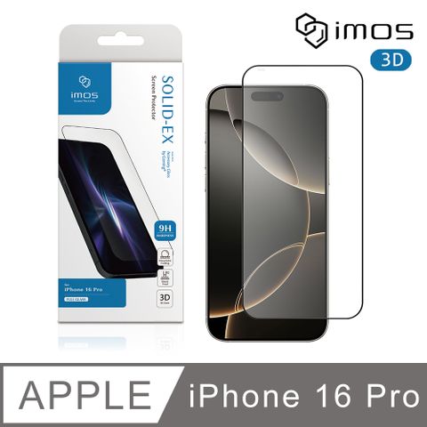 imos Apple iPhone 16 Pro 6.3吋 3D高透9H超細黑邊康寧玻璃貼(AGbc)