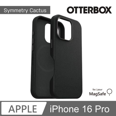 OTTERBOX iPhone 16 Pro 6.3吋 Symmetry Cactus 炫彩仙人掌皮革保護殼-黑(支援MagSafe)