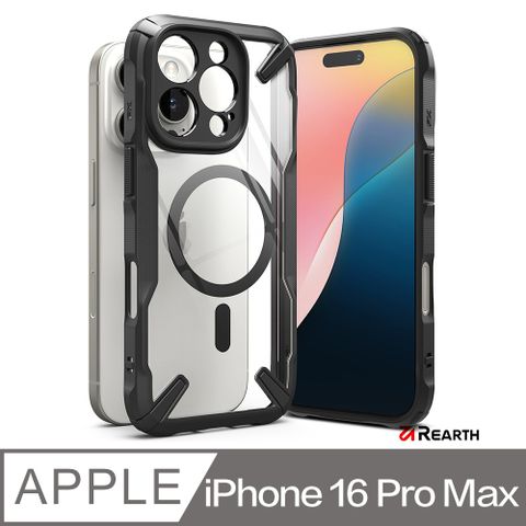 Rearth Apple iPhone 16 Pro (Ringke FXM) 磁吸式保護殼(黑)