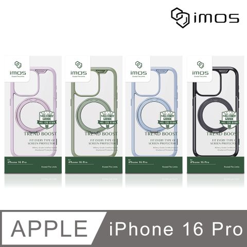 imos Apple iPhone 16 Pro 6.3吋 磁吸支架軍規防震保護殼(4色)