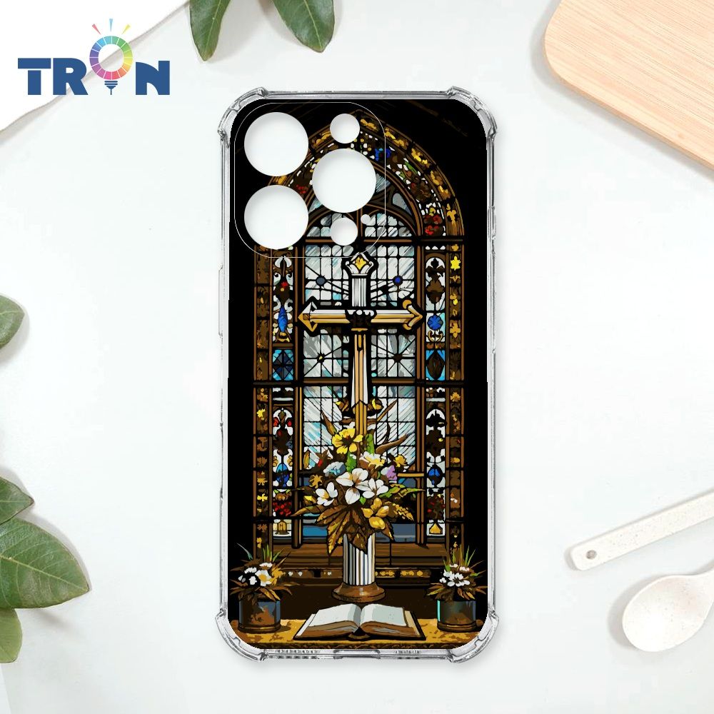  TRON IPhone 16 Pro 十字架彩繪玻璃 四角防摔殼 手機殼