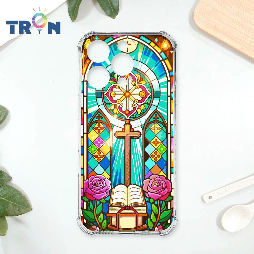  TRON IPhone 16 Pro 十字架彩繪玻璃 四角防摔殼 手機殼