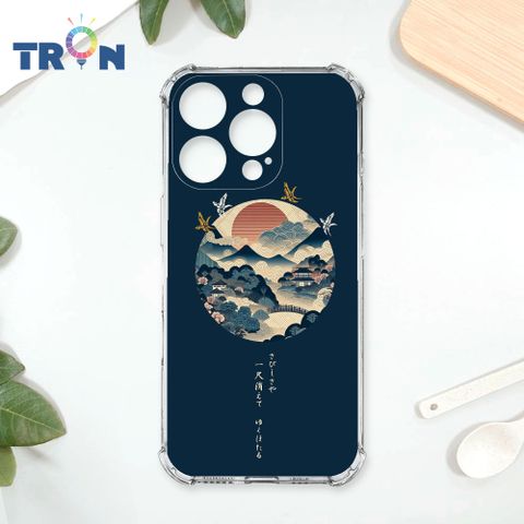 TRON IPhone 16 Pro 圓形復古山水畫系列 四角防摔殼 手機殼