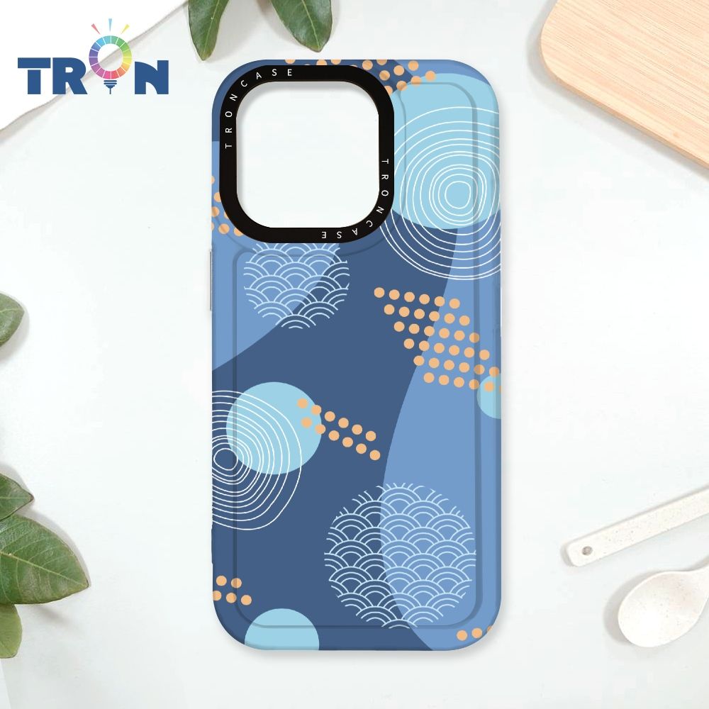  TRON iPhone 16 Pro 日系和風圓點海波系列 太空殼 透白款 手機殼