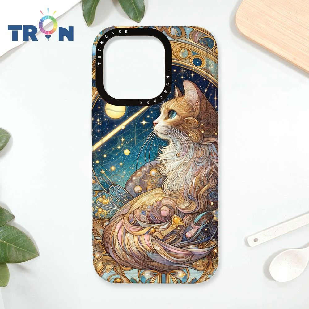  TRON iPhone 16 Pro 夏夜流星與貓 太空殼 透黑款 手機殼