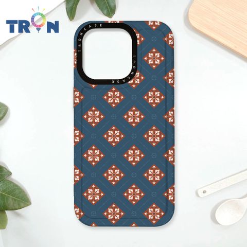 TRON iPhone 16 Pro 幾何復古花磚B款 太空殼 透白款 手機殼