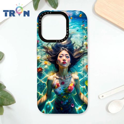 TRON iPhone 16 Pro 花海中游泳的少女 太空殼 透白款 手機殼