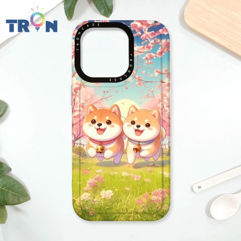 TRON iPhone 16 Pro 櫻花柴犬系列 太空殼 透黑款 手機殼