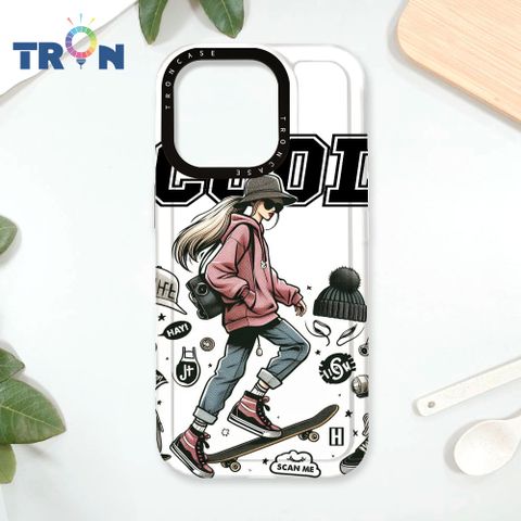 TRON iPhone 16 Pro 雜誌風潮流女孩 太空殼 透白款 手機殼