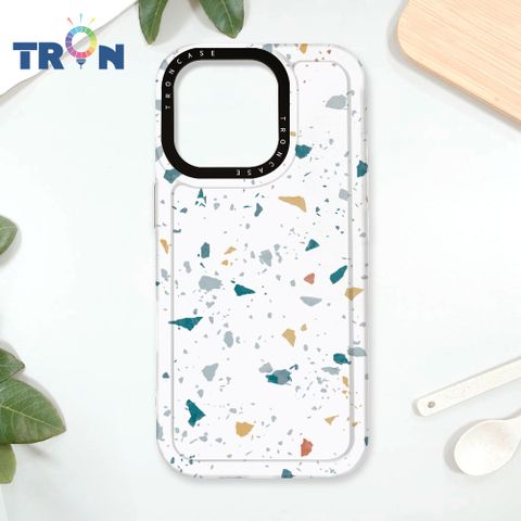 TRON iPhone 16 Pro 彩色幾何小磨石子A款 太空殼 透白款 手機殼