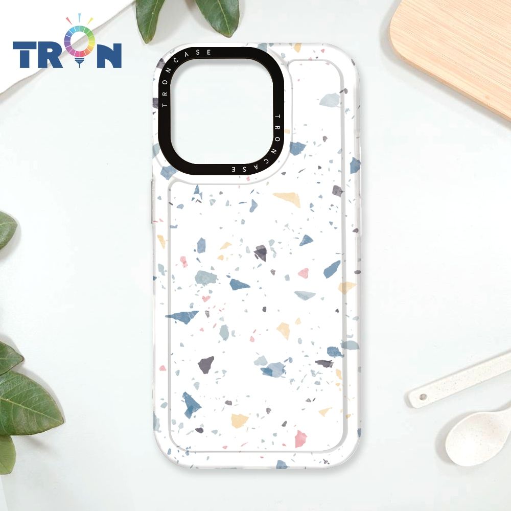  TRON iPhone 16 Pro 彩色幾何小磨石子A款 太空殼 透白款 手機殼