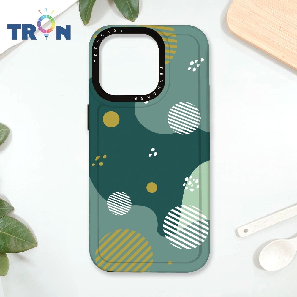  TRON IPhone 16 Pro 和風圓點棉球系列 太空殼 透黑款 手機殼