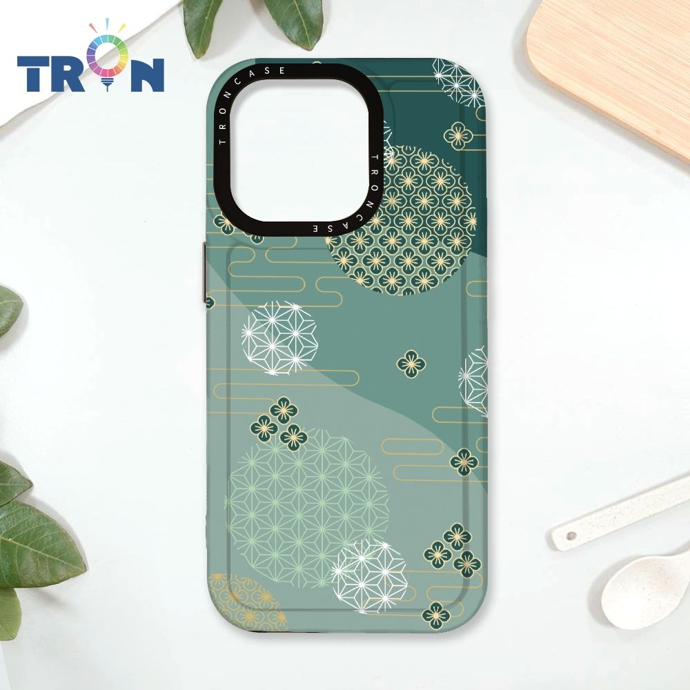  TRON IPhone 16 Pro 日系和風圓點散花系列 太空殼 透黑款 手機殼