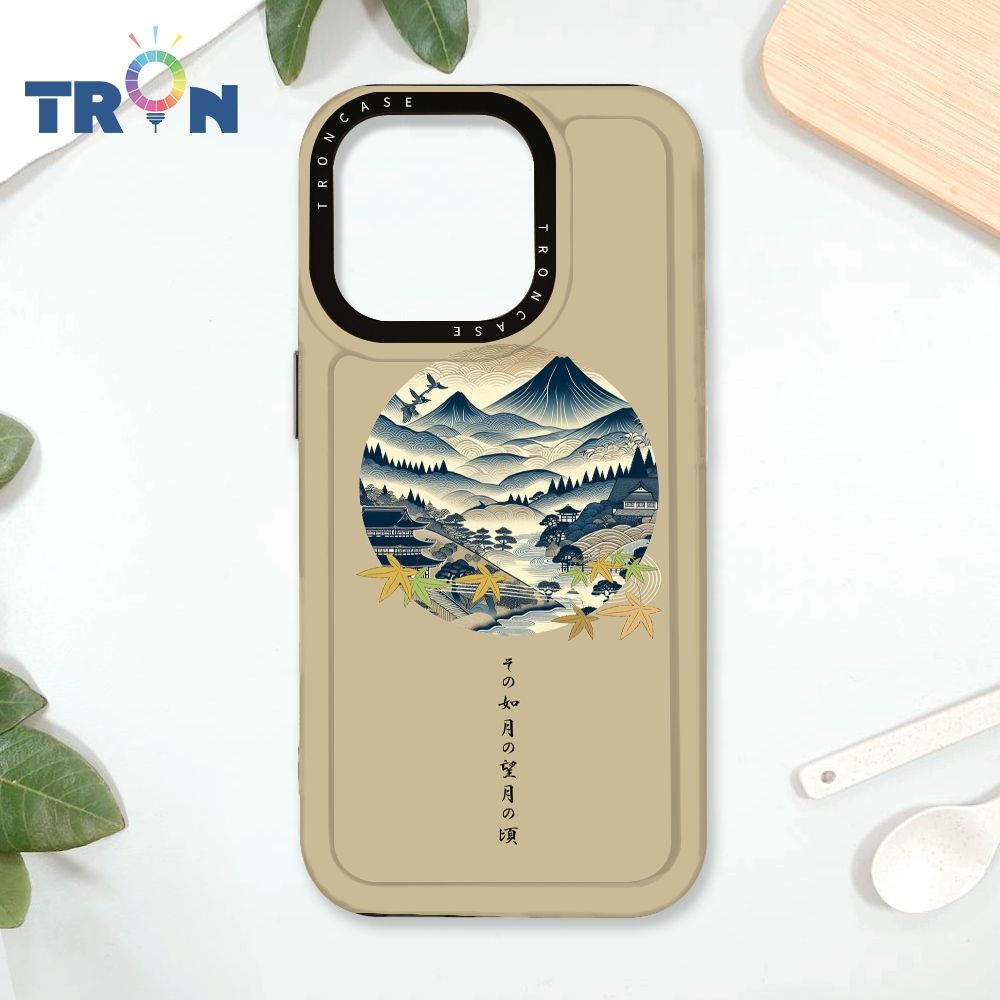  TRON IPhone 16 Pro 圓形復古山水畫系列 太空殼 透黑款 手機殼