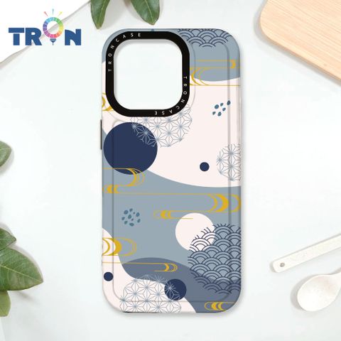 TRON IPhone 16 Pro 日系和風圓點流水紋系列 太空殼 透黑款 手機殼