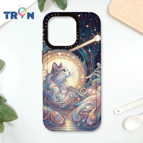 TRON IPhone 16 Pro 夏夜流星與貓 太空殼 透黑款 手機殼