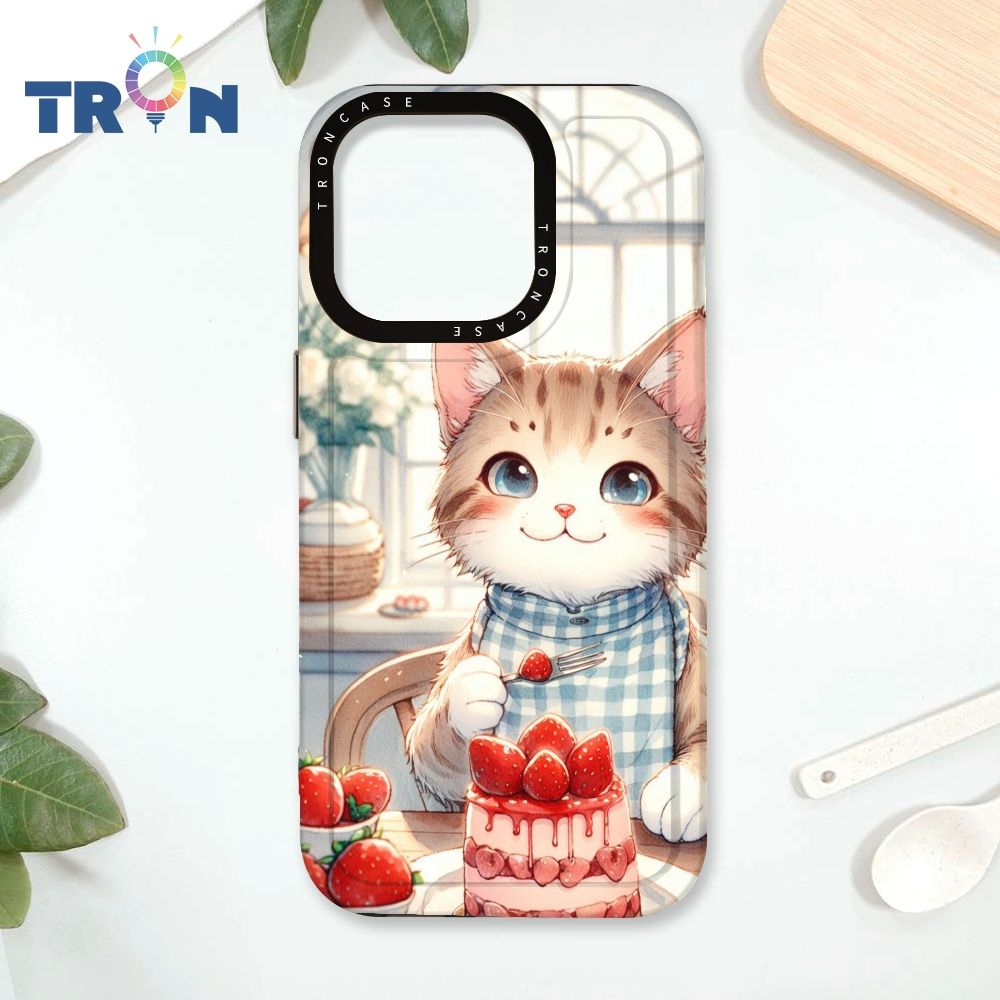  TRON IPhone 16 Pro 貓咪美食評鑑家 太空殼 透黑款 手機殼