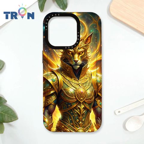 TRON IPhone 16 Pro 身披金甲的貓 太空殼 透黑款 手機殼