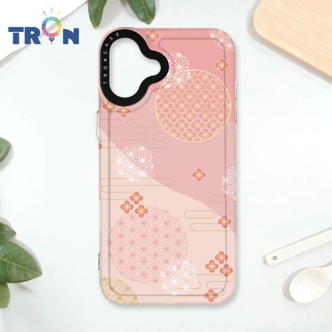 TRON IPhone 16 PLUS 日系和風圓點散花系列 太空殼 透黑款 手機殼