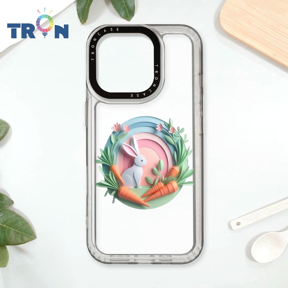  TRON iPhone 16 Pro 可愛紙雕兔子 太空殼 透白款 手機殼