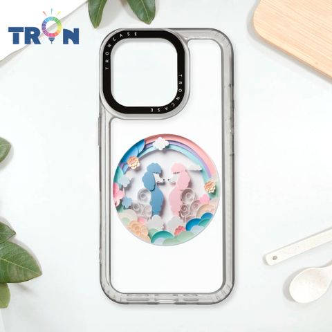 TRON iPhone 16 Pro 可愛紙雕貴賓狗 太空殼 透白款 手機殼