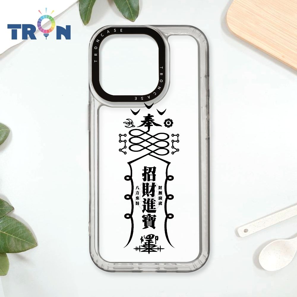  TRON iPhone 16 Pro 黑色招財符咒 太空殼 透白款 手機殼