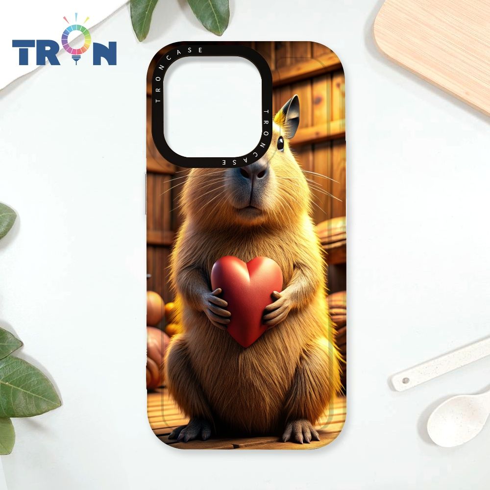  TRON iPhone 16 Pro 懷抱著愛心的動物 太空殼 透白款 手機殼