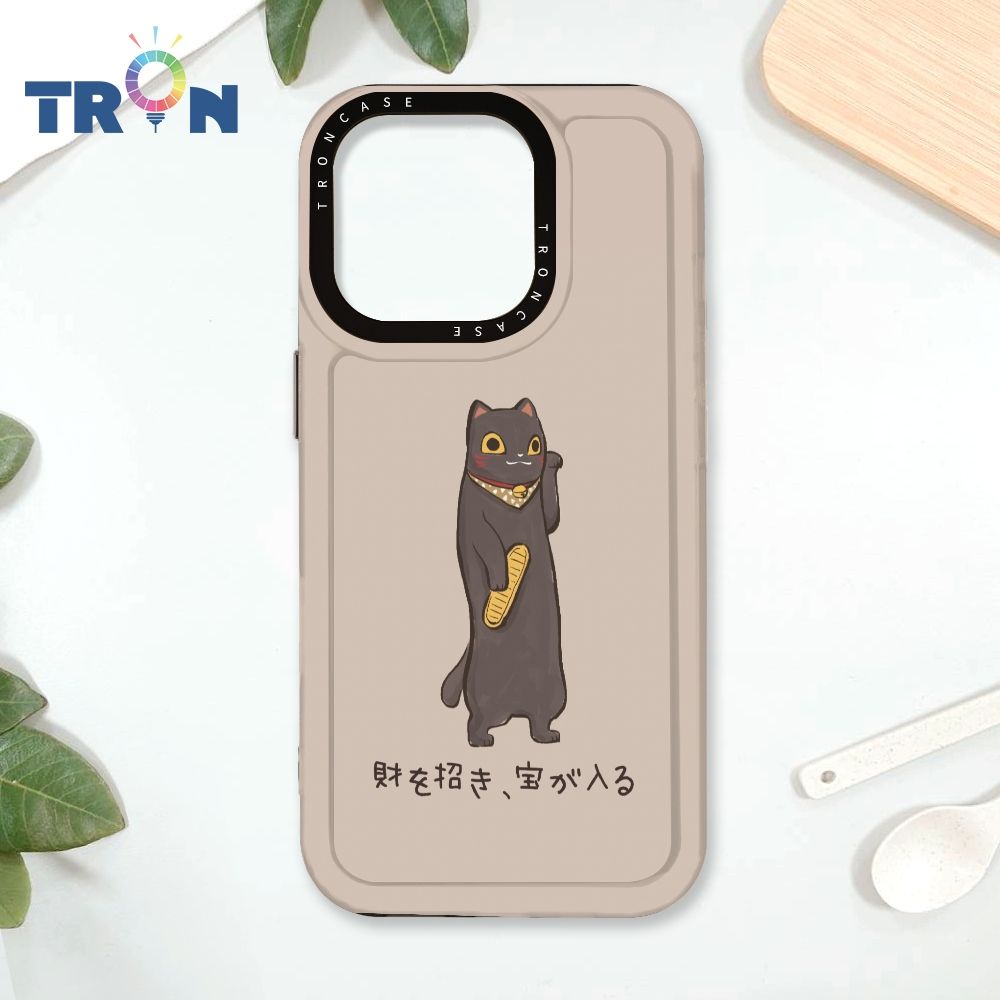  TRON IPhone 16 Pro 俄羅斯方塊招財貓I型系列 太空殼 透黑款 手機殼