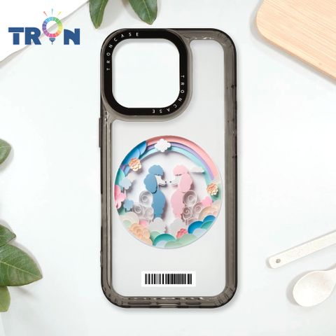 TRON IPhone 16 Pro 可愛紙雕貴賓狗  載具 太空殼 透黑款 手機殼