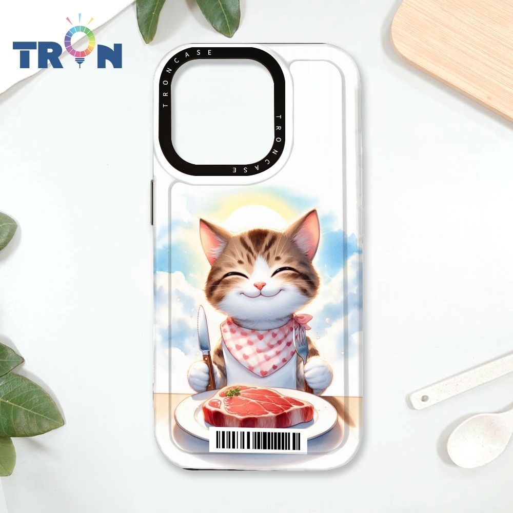  TRON IPhone 16 Pro 貓咪美食評鑑家  載具 太空殼 透黑款 手機殼