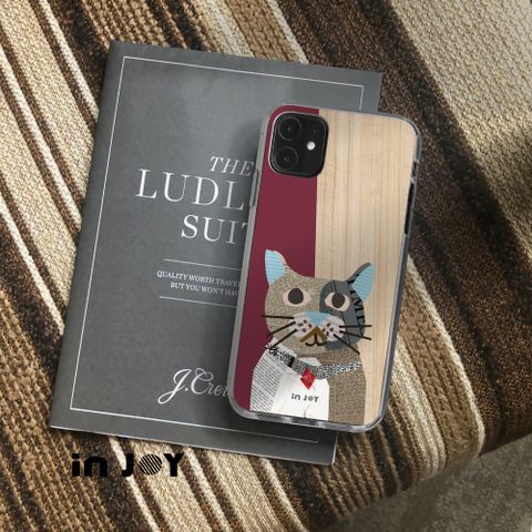 INJOY mall iPhone 16/15/14/13/12/SE3 系列 拼貼紅寶石圓眼貓 透明耐衝擊防摔手機殼