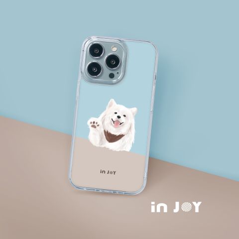 INJOY mall iPhone 16/15/14/13/12/SE3 系列 笑臉天使薩摩耶犬 透明耐衝擊防摔手機殼