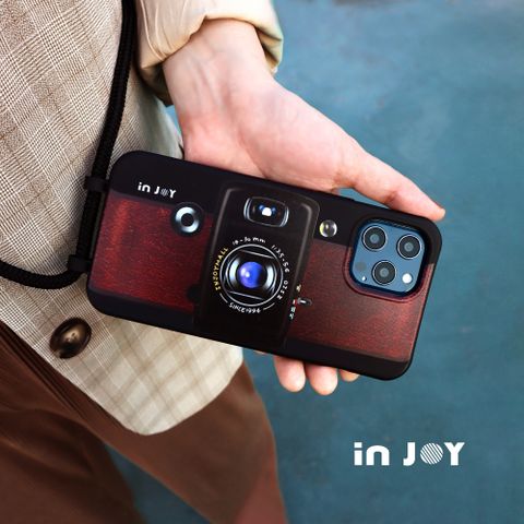 INJOY mall iPhone 16/15/14/13/12/SE3 系列 復古底片相機 二合一防摔背繩手機殼