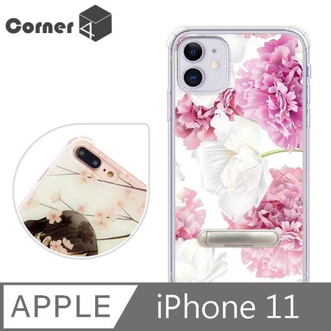 Corner4 iPhone 11 6.1吋四角防摔立架手機殼-薔薇
