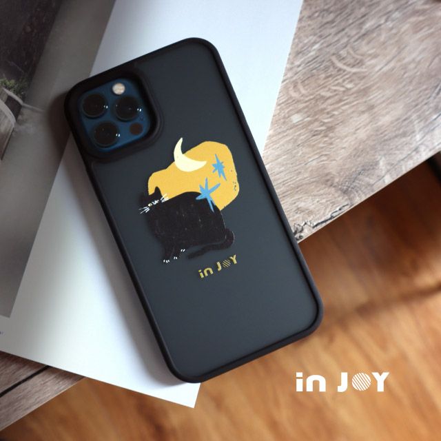 INJOY mall  iPhone 11 星空黑貓 磨砂手感 防摔手機殼