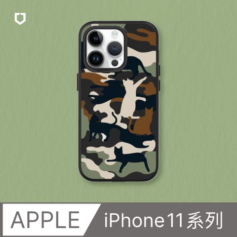 【犀牛盾】iPhone 11系列SolidSuit防摔背蓋手機殼∣獨家設計-喵迷彩-黑(多色可選)
