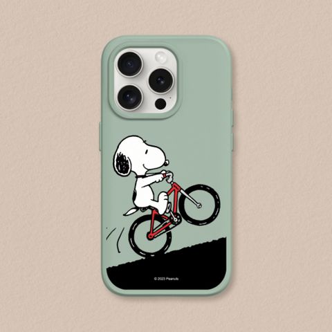 【犀牛盾】iPhone 11系列SolidSuit防摔背蓋手機殼∣Snoopy史努比系列-騎腳踏車(多色可選)