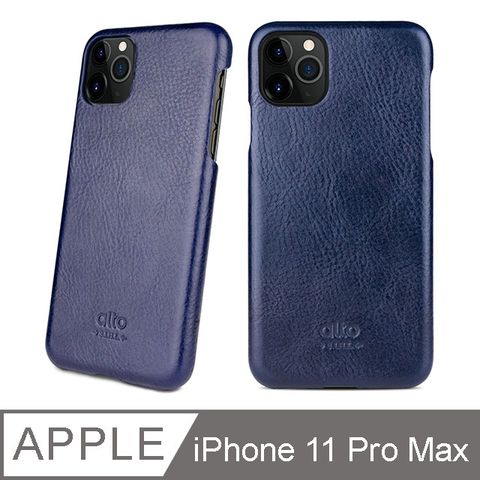 Alto 皮革手機保護殼輕薄包覆0FB;支援無線充電for iPhone 11 Pro Max Original 海軍藍