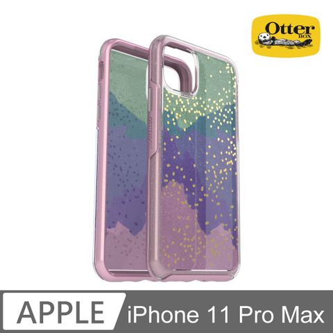 OtterBox iPhone 11 Pro Max Symmetry炫彩幾何透明保護殼-炫彩綠粉
