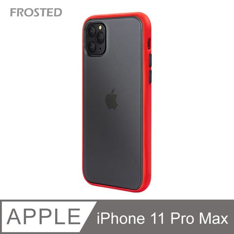 【個性撞色防摔】iPhone11 Pro Max 手機殼 i11 Pro Max 親膚手感 鏡頭加高 不留指紋(紅+黑鍵)