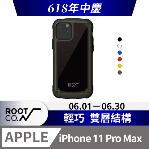 日本 ROOT CO. iPhone 11 Pro Max Tough &amp; Basic 透明背板軍規防摔手機保護殼 - 共六色