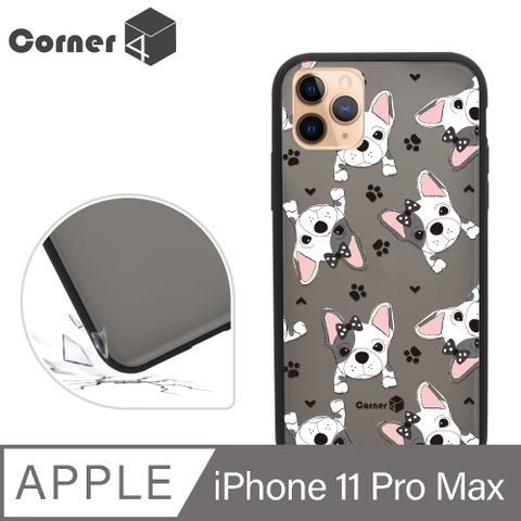 Corner4 Corner4 iPhone 11 Pro Max 6.5吋柔滑觸感軍規防摔手機殼-小法鬥(黑殼)