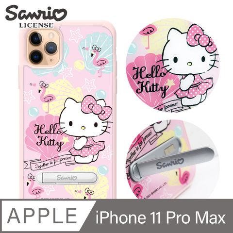 APBS 三麗鷗 Kitty iPhone 11 Pro Max 6.5吋防摔立架手機殼-熱帶凱蒂