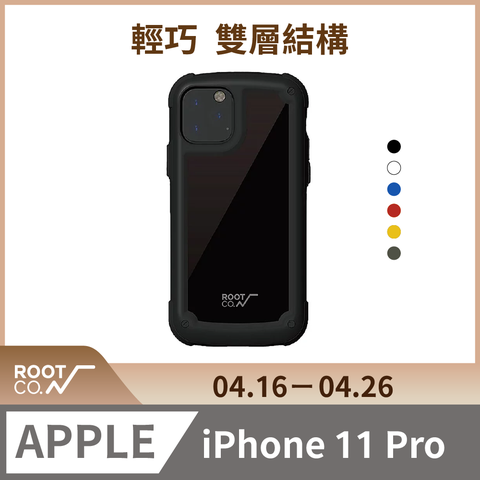 日本 ROOT CO. iPhone 11 Pro Tough &amp; Basic 透明背板軍規防摔手機保護殼 - 共六色