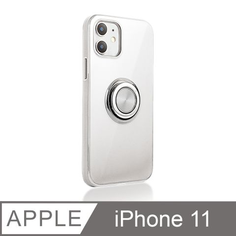《指環支架空壓殼》 iPhone11 手機殼 防摔 i11 保護殼 磁吸式 手機支架 軟殼(透明)支架360°自由調整